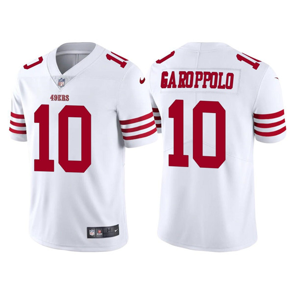 Men's San Francisco 49ers #10 Jimmy Garoppolo 2022 New White Vapor Untouchable Stitched Jersey